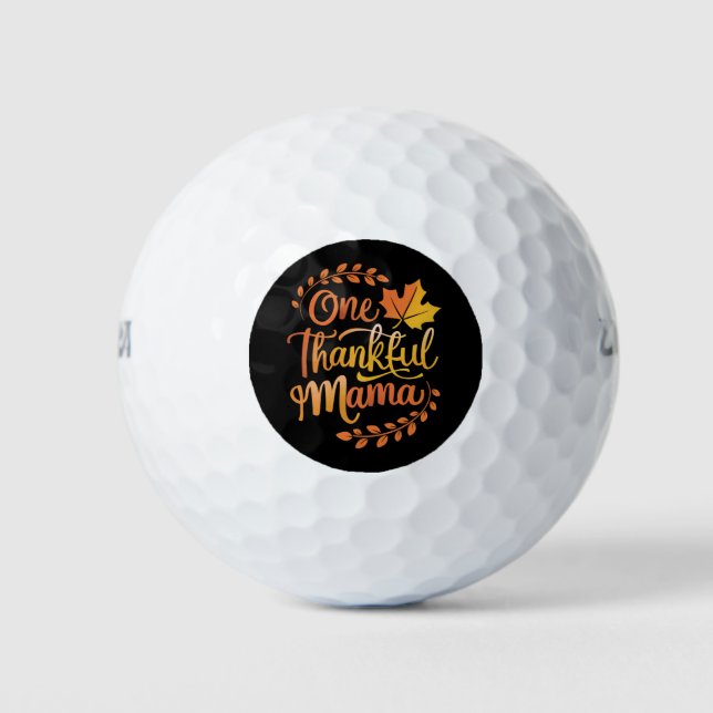 One Thankful Mom Cute Fall Thanksgiving  Autumn  Golf Balls (Front)