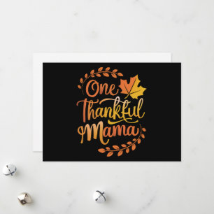 One Thankful Mom Cute Fall Thanksgiving  Autumn  Holiday Card