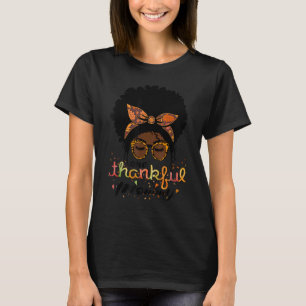 One Thankful Mommy Afro American Women Fall Thanks T-Shirt