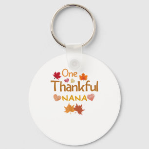 one thankful nana thanksgiving day family matching keychain