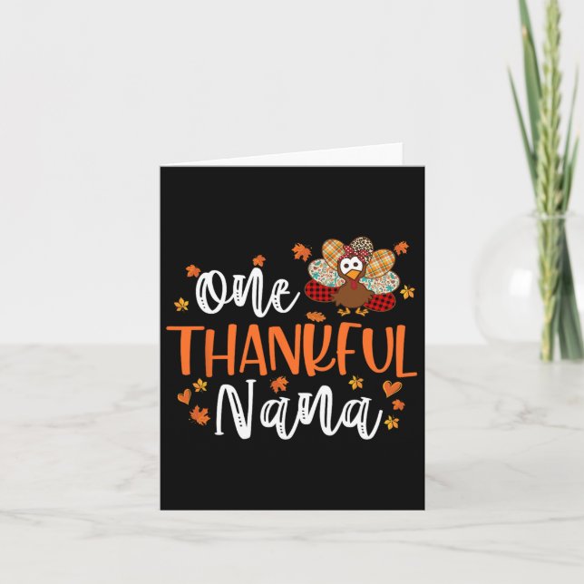 One Thankful Nana Thanksgiving Family Matching Tur Card (Front)