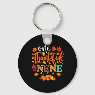 One Thankful Nene Funny Fall Autumn Thanksgiving Keychain