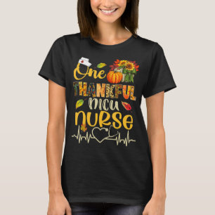 One Thankful NICU Nurse Pumpkin Stethoscope Thanks T-Shirt
