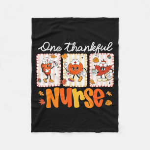 One Thankful Nurse Thanksgiving Turkey Day Nurse G Fleece Blanket