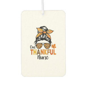 One Thankful Nurse Thanksgiving Women Messy Bun Le Air Freshener