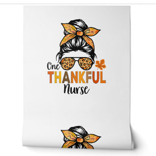 One Thankful Nurse Thanksgiving Women Messy Bun Le Wallpaper