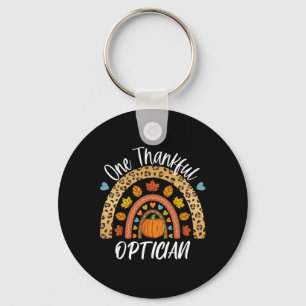 One Thankful Optician Cute Rainbow Autumn Fall  Keychain
