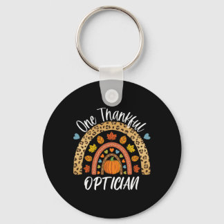 One Thankful Optician Cute Rainbow Autumn Fall  Keychain