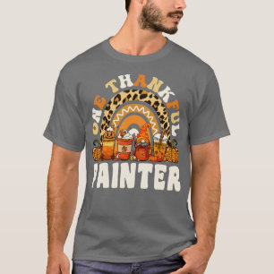 One Thankful Painter Thanksgiving Rainbow Leopard T-Shirt