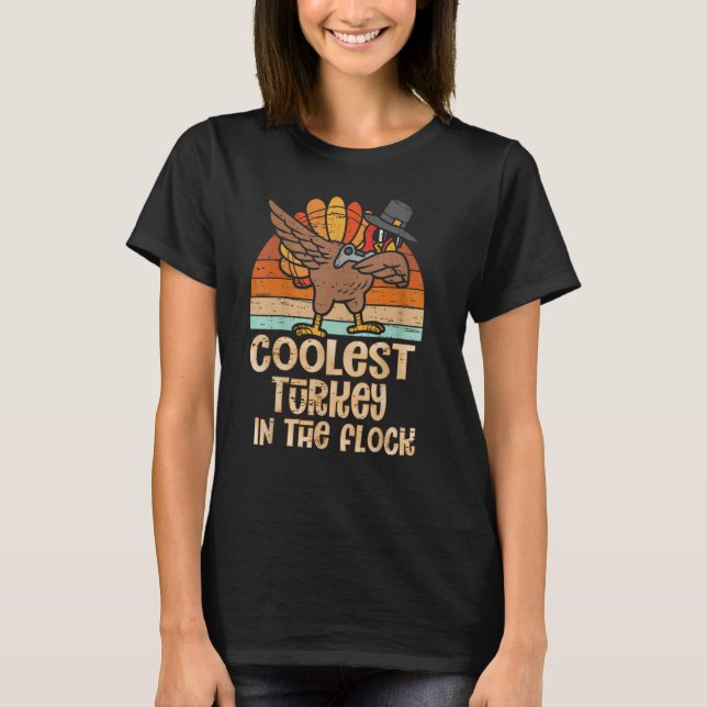 One Thankful Pappou Thanksgiving Turkey Blessed Gr T-Shirt (Front)