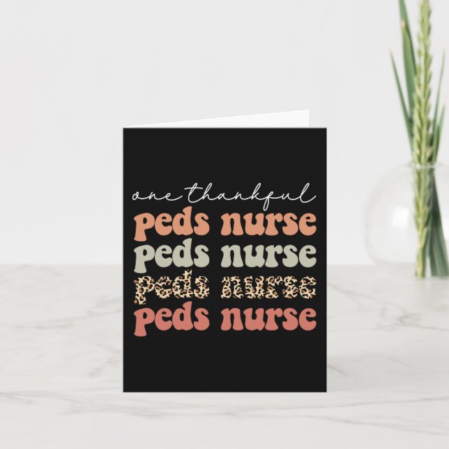 One Thankful PEDS Nurse Autumn Tree Fall Leaves Th Card (Front)
