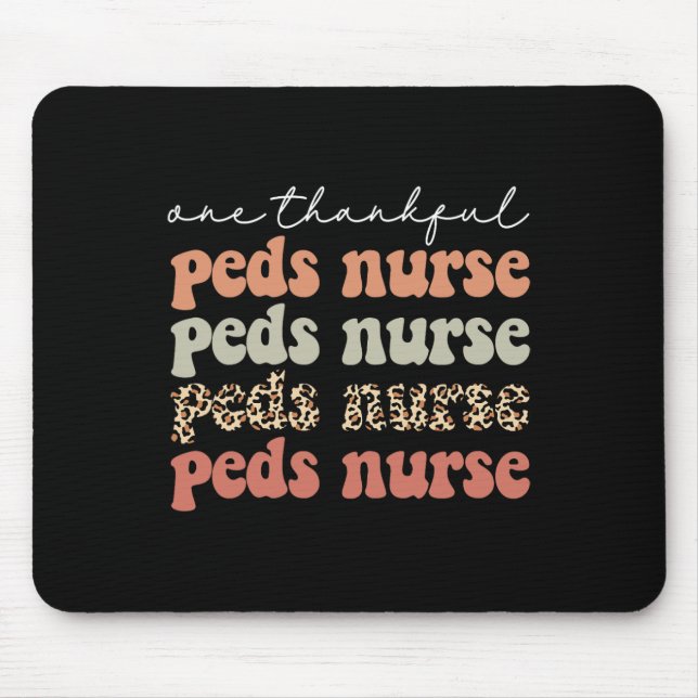 One Thankful PEDS Nurse Autumn Tree Fall Leaves Th Mouse Pad (Front)