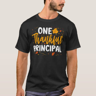One Thankful Principal Fall Autumn Thanksgiving Co T-Shirt