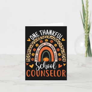 One Thankful School Counselor Thanksgiving Rainbow Card