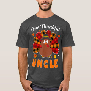 One Thankful Uncle Thanksgiving Turkey T-Shirt