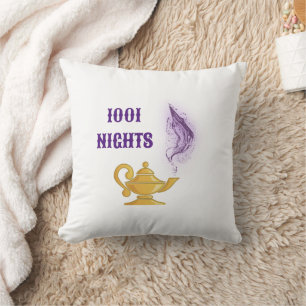 One Thousand and One Nights Aladdin Genie lamp Throw Pillow
