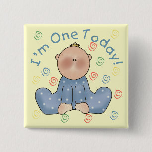 One Today Boy Birthday Tshirts and Gifts 2 Inch Square Button