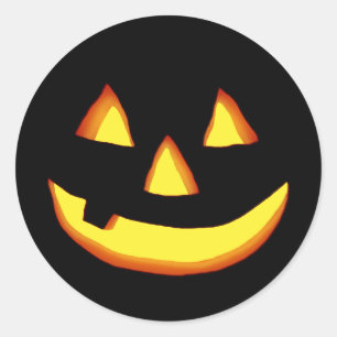 One tooth jack o lantern classic round sticker