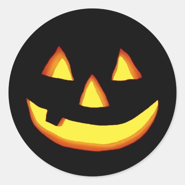 One tooth jack o lantern classic round sticker (Front)