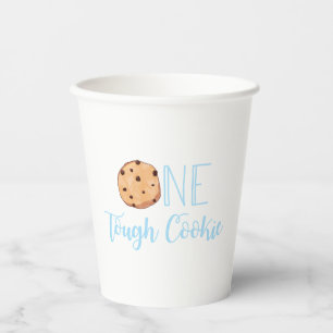 One Tough Cookie blue Birthday Party Paper Cups