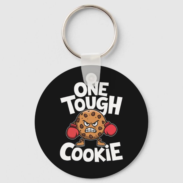 One Tough Cookie Boxer Boxing Funny Cookie Lover  Keychain (Front)