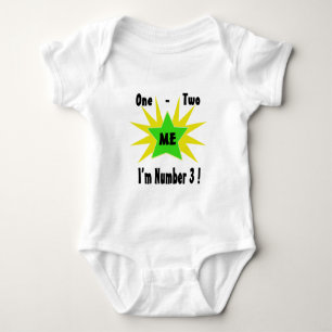 One Two Me Number 3 Baby Bodysuit