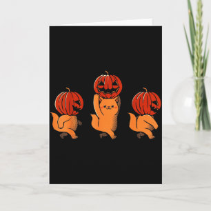 One Two Three Cute Kittens Pumpkin Halloween Soky  Card