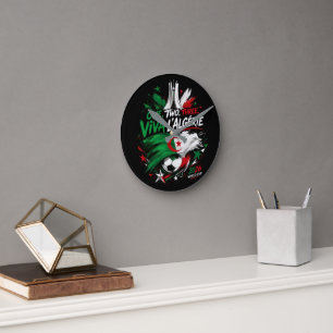 One Two Three Viva Algeria – World Cup 2026 Soccer Round Clock