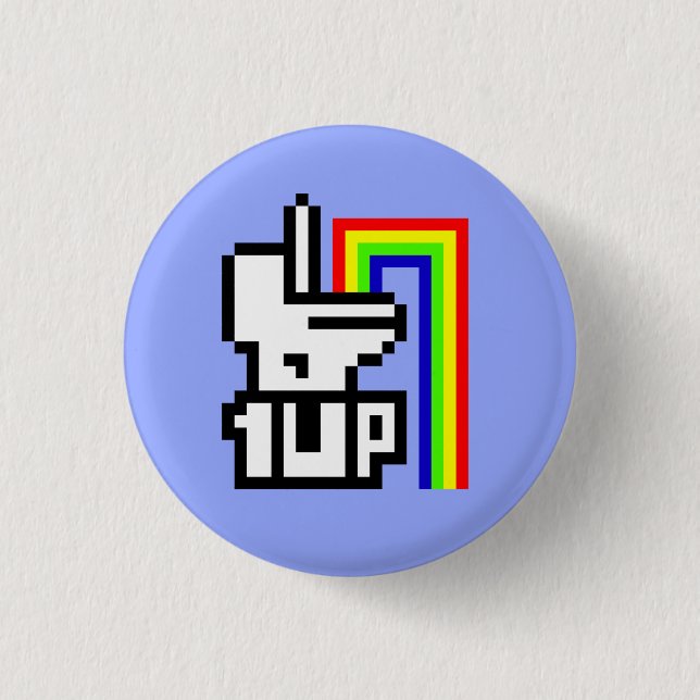One Up 1 Inch Round Button (Front)
