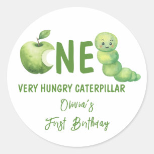 One Very Hungry Caterpillar First Birthday Party Classic Round Sticker