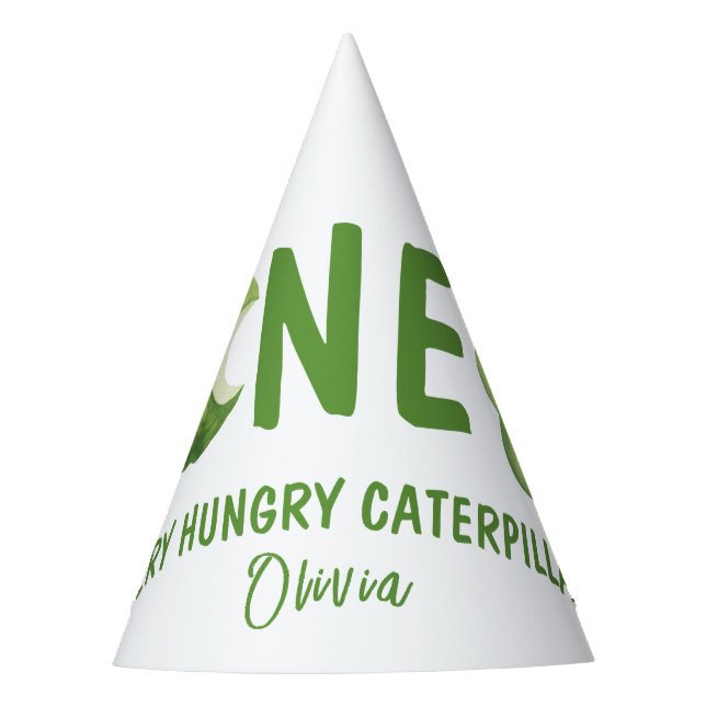 One Very Hungry Caterpillar First Birthday Party Hat (Front)