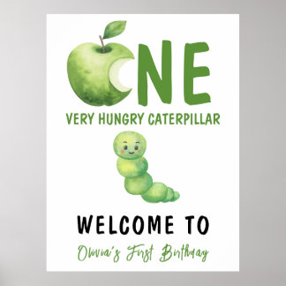 One Very Hungry Caterpillar First Birthday Party Poster