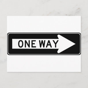 One Way Arrow (Right) Highway Sign Postcard