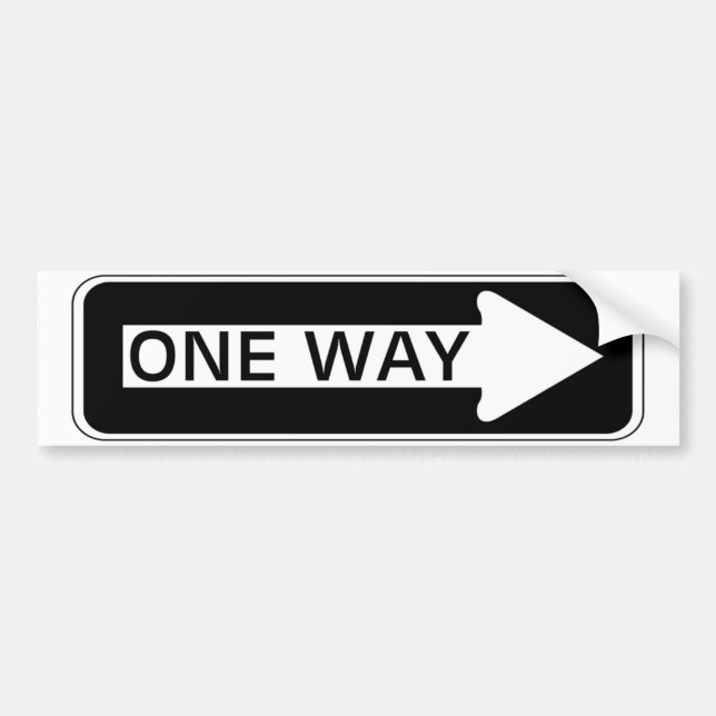 One Way Bumper Sticker (Front)