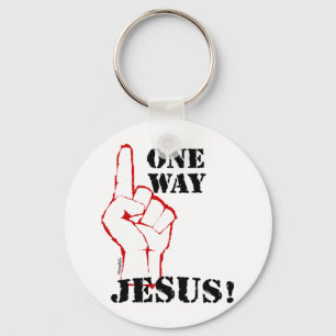 One way Jesus Christian gift design Keychain
