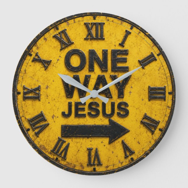 One Way Jesus  Large Clock (Front)