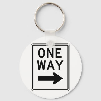 One Way Right Sign Keychain