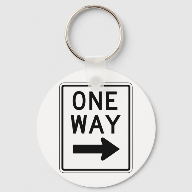 One Way Right Sign Keychain (Front)