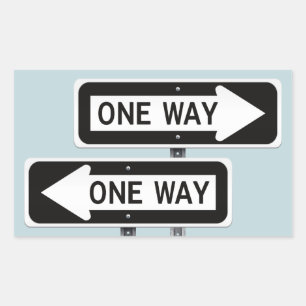One way sign sticker