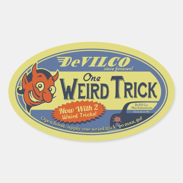 One Weird Trick Oval Sticker (Front)