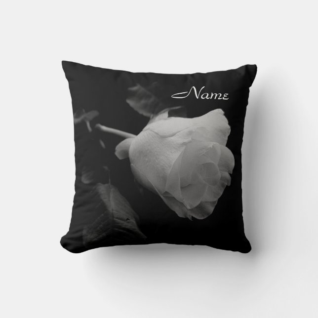 "One White Rose" Pillow (Front)