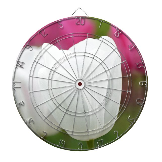 One White Tulip Dartboard (Front)