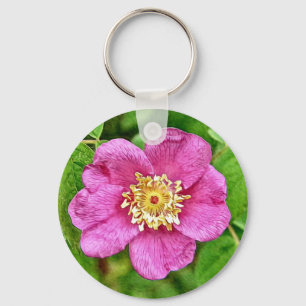 One Wild Rose Keychain