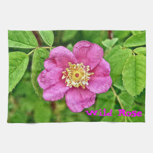 One Wild Rose Kitchen Towel