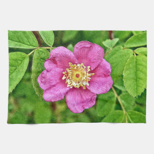 One Wild Rose Kitchen Towel