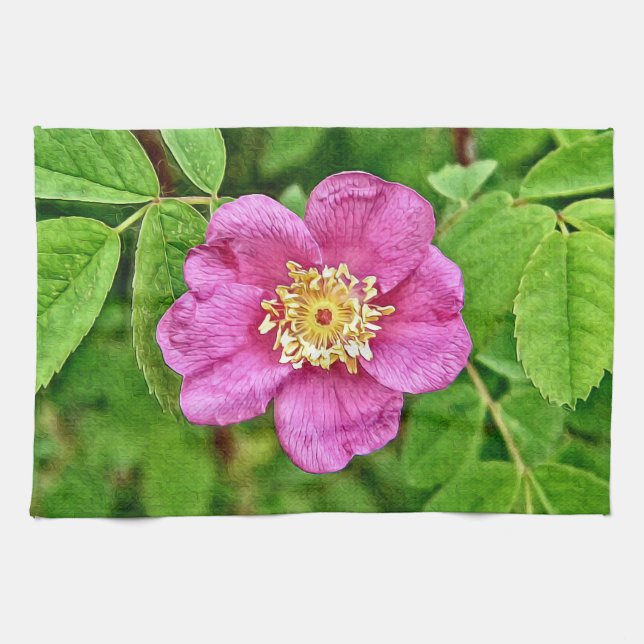 One Wild Rose Kitchen Towel (Horizontal)