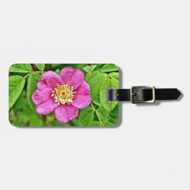 One Wild Rose Luggage Tag (Front Horizontal)