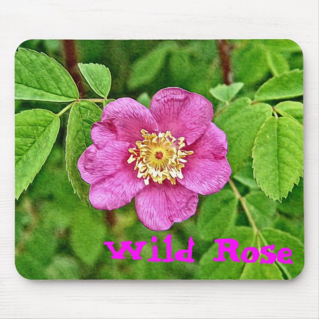 One Wild Rose Mouse Pad (Front)