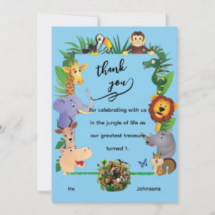 One Wild YearBoy's 1st biryhday Thank You Card