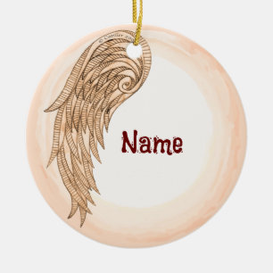 one wing angel ceramic ornament